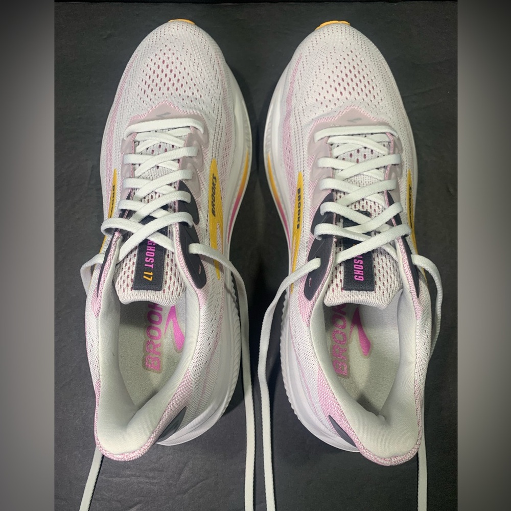 Brooks Ghost 17 Women’s Gray Pink Running Walking Sneakers Size- 11 - Picture 7 of 12